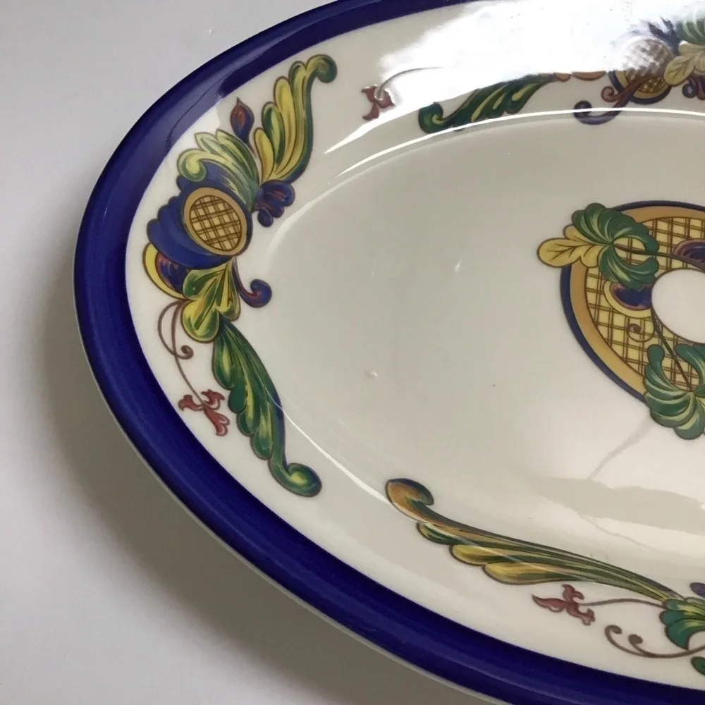 Serving Platter Homer Laughlin Seville Pattern Cobalt Blue Large USA Vintage